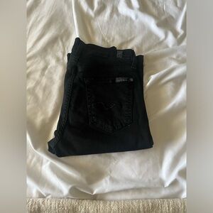 7famk midnight black bootcut b(air) jeans waist 25